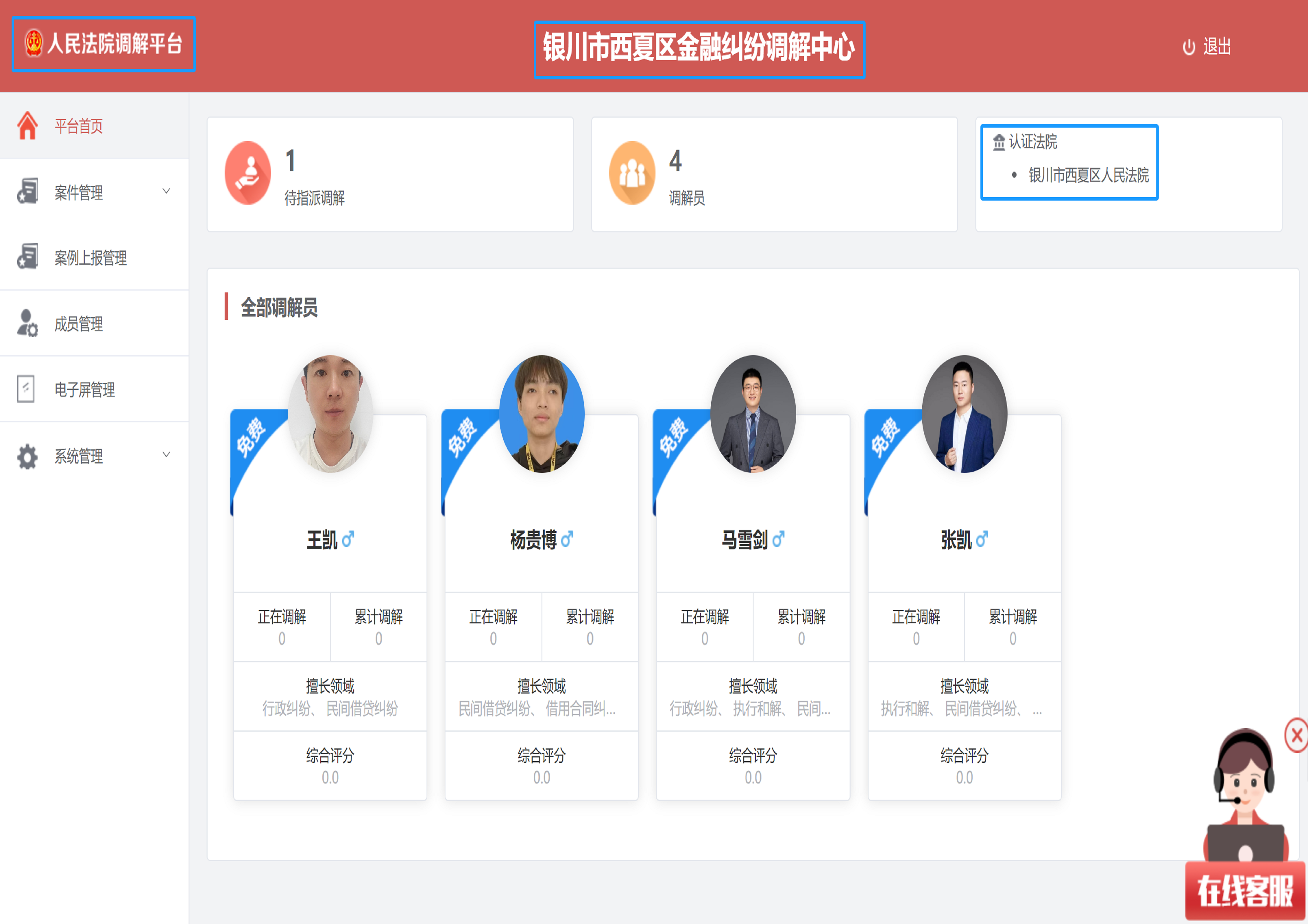 西夏區(qū)人民法院特邀調(diào)解中心